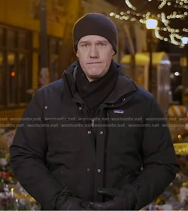 Trevor Ault's black hooded down jacket on Good Morning America
