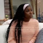 Trina’s peach knit sweater on General Hospital