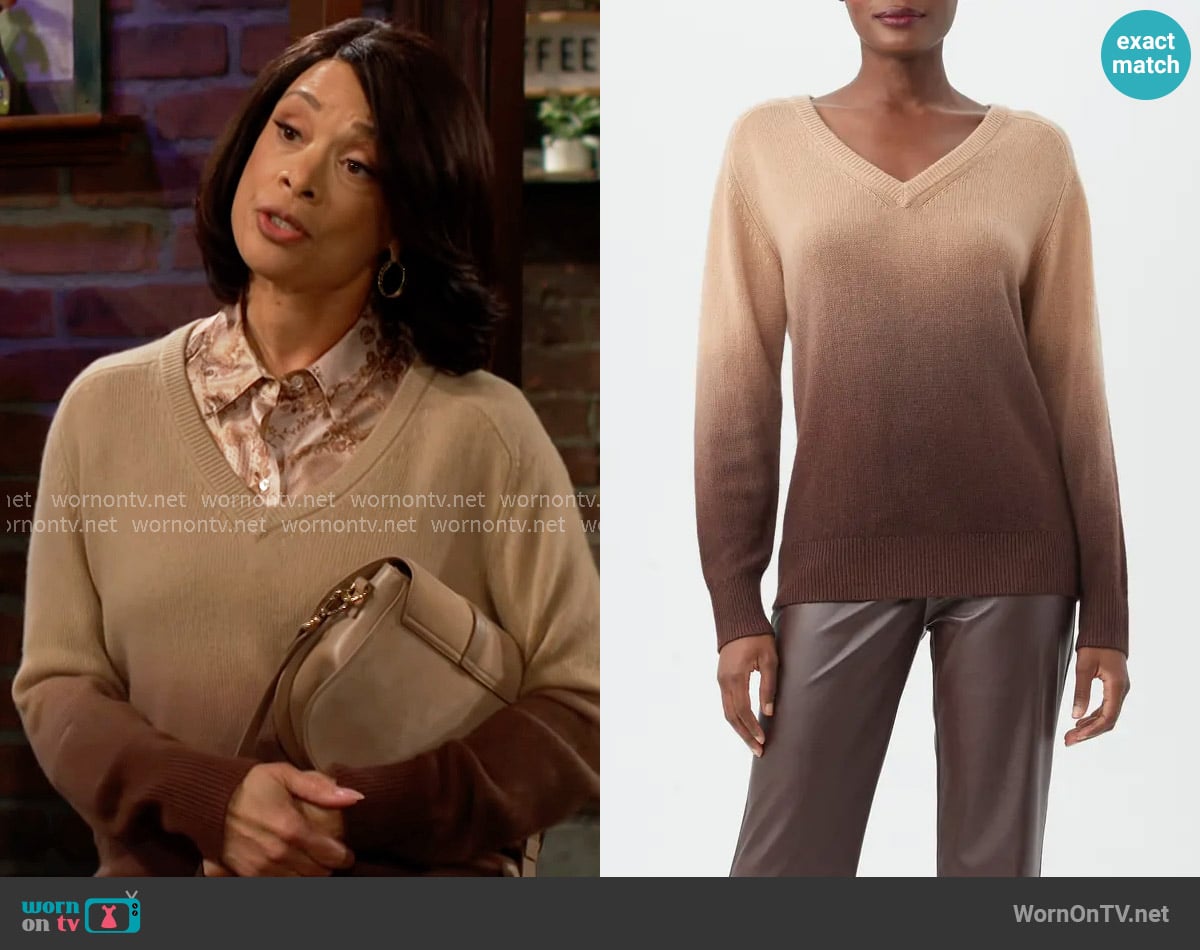 Amy’s brown ombre sweater on The Young and the Restless