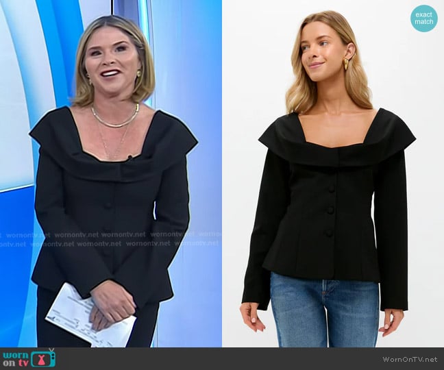 Tuckernuck Monroe Top in Black worn by Jenna Bush Hager on Today