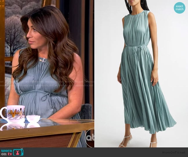 Ulla Johnson Fianna Belted Pleated Satin Midi Dress worn by Alyssa Farah Griffin on The View
