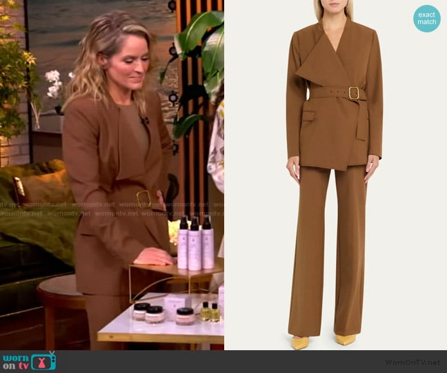 Ulla Johnson Zehra Draped Blazer Jacket With Belt worn by Sara Haines on The View