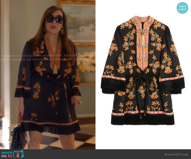 Valentino Embroidered Mini Dress worn by Jennifer Tilly on The Real Housewives of Beverly Hills