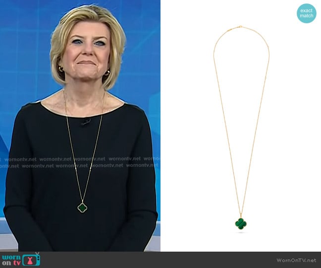 Van Cleef & Aprels Magic Alhambra Long Necklace worn by Anne Thompson on Today