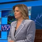 Christine Romans’ grey velvet suit on NBC News Daily
