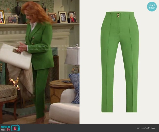 Veronica Beard Kean Ankle Pants in Lemongrass worn by Maggie Horton (Suzanne Rogers) on Days of our Lives