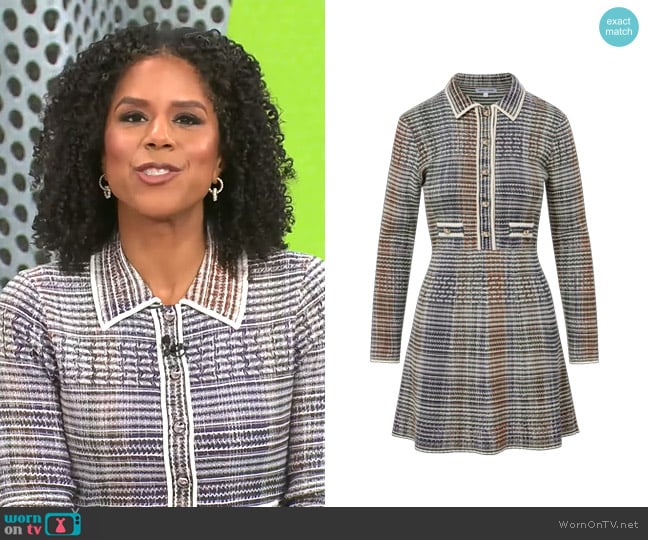 Veronica Beard Lauper Dress in Dark Hunter Green worn by Adriana Diaz on CBS Mornings