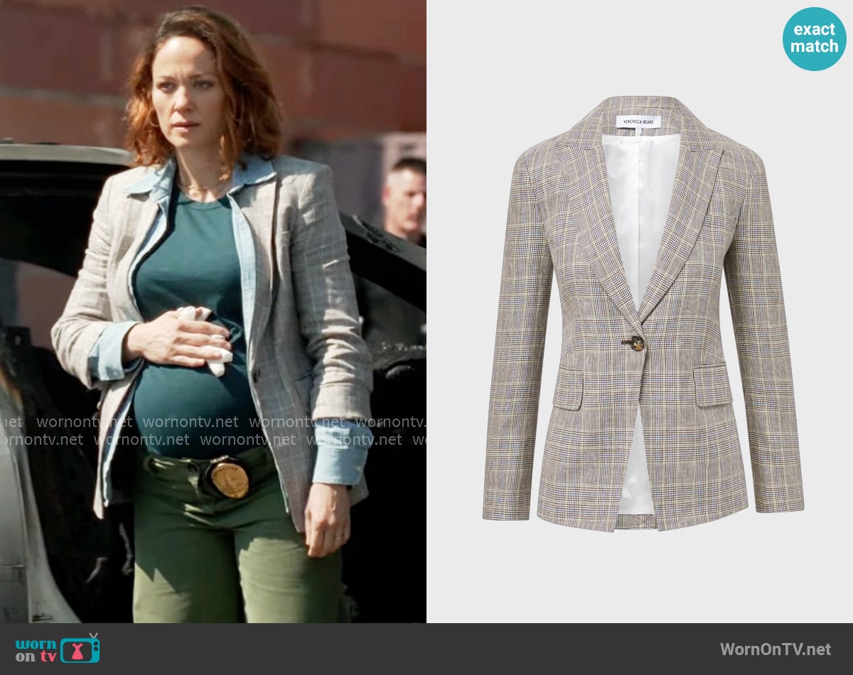 Veronica Beard Obie Linen Dickey Jacket worn by Angie Polaski (Erika Christensen) on Will Trent