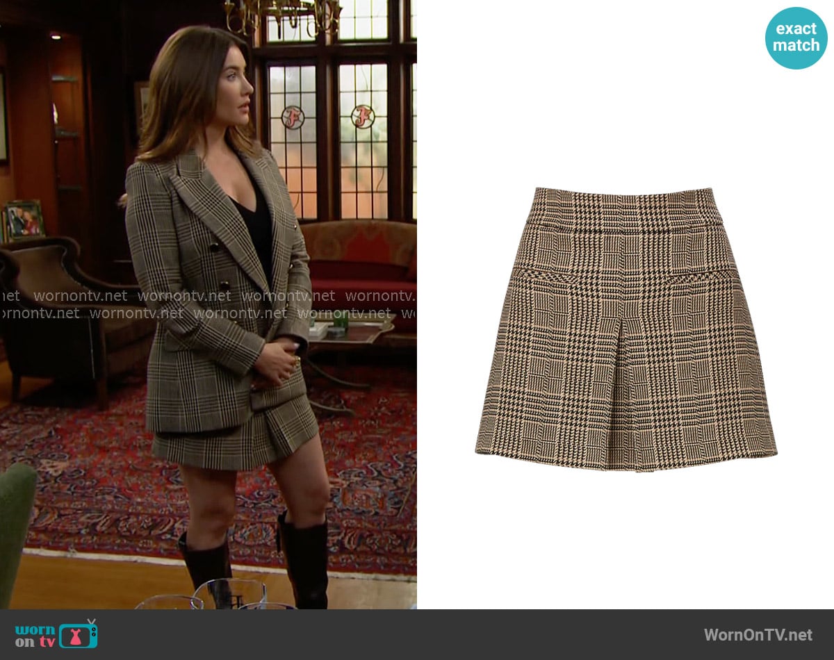 Steffy’s plaid skirt on The Bold and the Beautiful