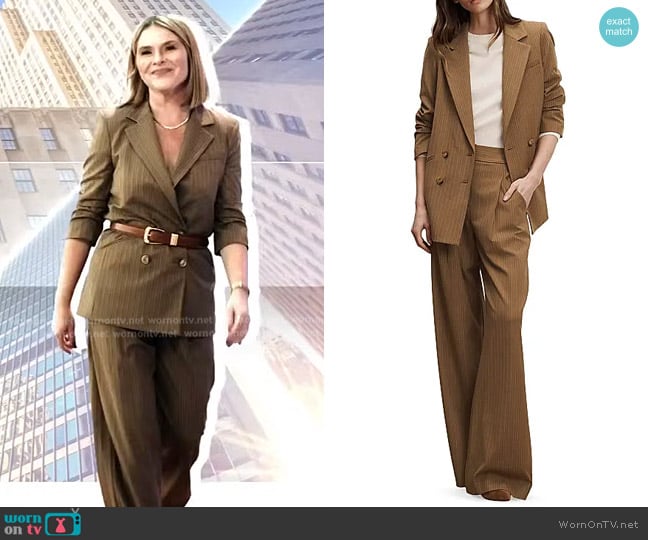 Veronica Beard Rupert Dickey Striped Jacket in Malt Multi worn by Jenna Bush Hager on Today