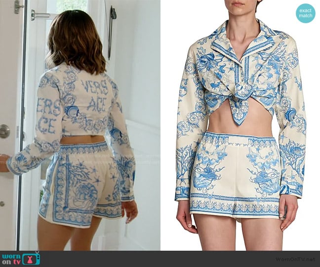 Versace Baroque Cotton Shorts worn by Ashley Darby on The Real Housewives of Potomac