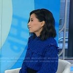 Vicky’s blue print smocked top on Today