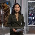 Vicky's green blazer and pants on NBC News Daily