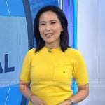 Vicky’s yellow sweater and green leather skirt on Today