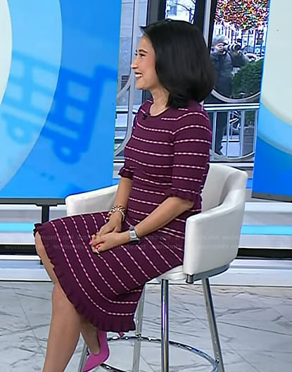 Vicky's red striped knit dress on Today