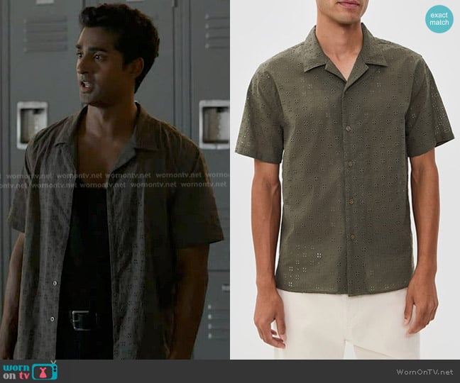 Ravi’s grey eyelet short sleeve shirt on 9-1-1