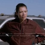 Violet's burgundy bomber jacket on Chicago Fire