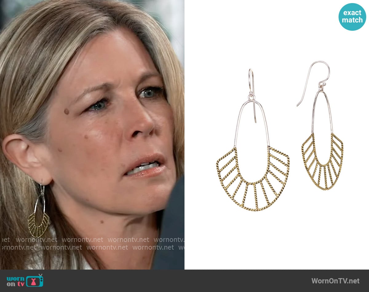 Waxing Poetic Spirit Voice Earrings worn by Carly Spencer (Laura Wright) on General Hospital