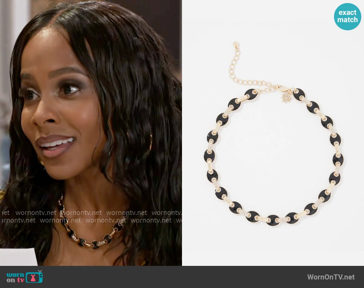 White House Black Market Black Mariner Links & Pavé Necklace worn by Hayley Lawson (Marquita Goings) on Beyond the Gates