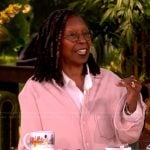 Whoopi’s pink button down overshirt on The View