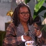 Whoopi’s brown plaid dress on The View