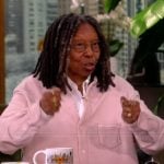 Whoopi’s pink button down overshirt on The View