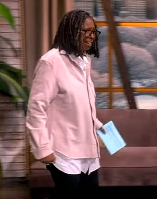 Whoopi’s pink button down overshirt on The View