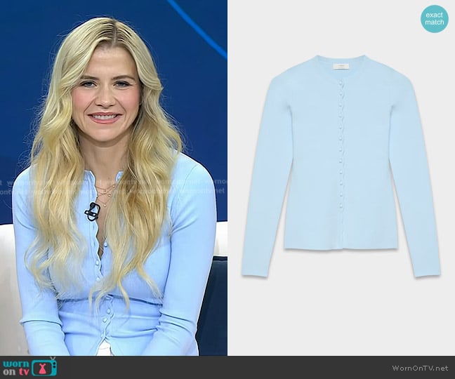 Wilfred Shelly Cardigan in Wonder Yarn worn by Elizabeth Smart on Today