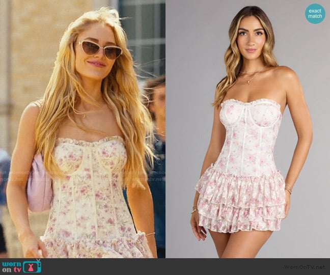 Windsor Steal The Scene Floral Corset Ruffle Mini Dress worn by Ainsley Norris (Michelle Randolph) on Landman