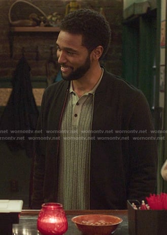 Winston’s grey ribbed polo on Greys Anatomy