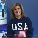 Hoda’s navy USA knit sweater on Today