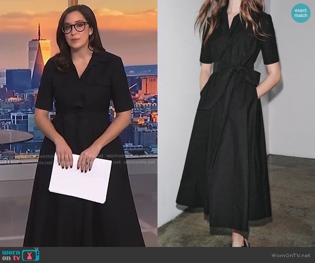 Zara Poplin Midi Dress - ZW Collection worn by Savannah Sellers on NBC News Daily
