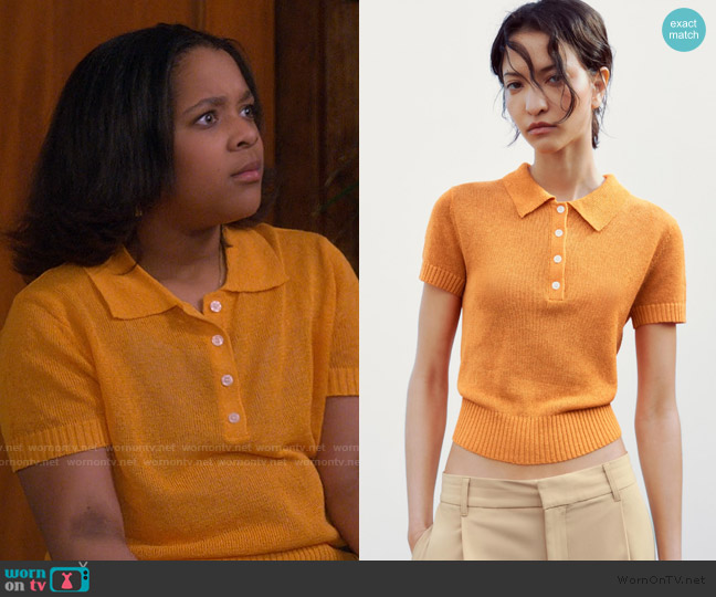 Zara Short Sleeve Sweater worn by Maya Upshaw (Journey Christine) on The Upshaws