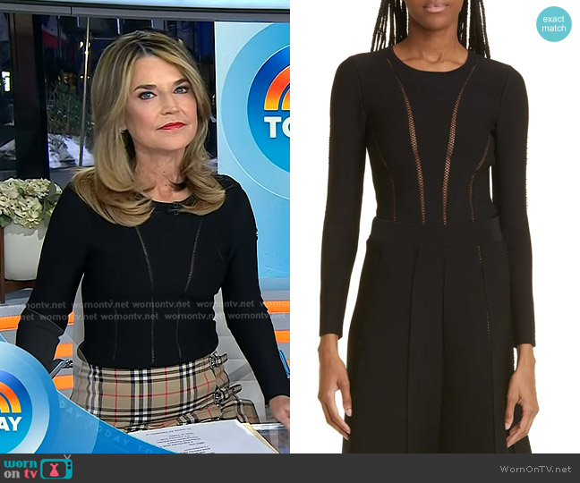Zimmermann Luminosity Paneled Knit Top worn by Savannah Guthrie on Today