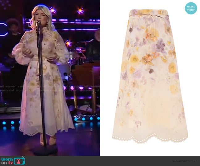 Natalie’s floral print skirt on The Kelly Clarkson Show Natalie’s floral print skirt on The Kelly Clarkson Show