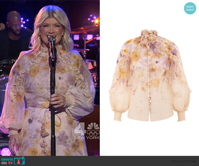 Natalie’s floral print blouse on The Kelly Clarkson Show Natalie’s floral print blouse on The Kelly Clarkson Show