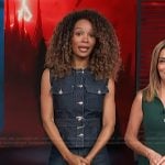 Zuri’s denim vest and jeans on Access Hollywood