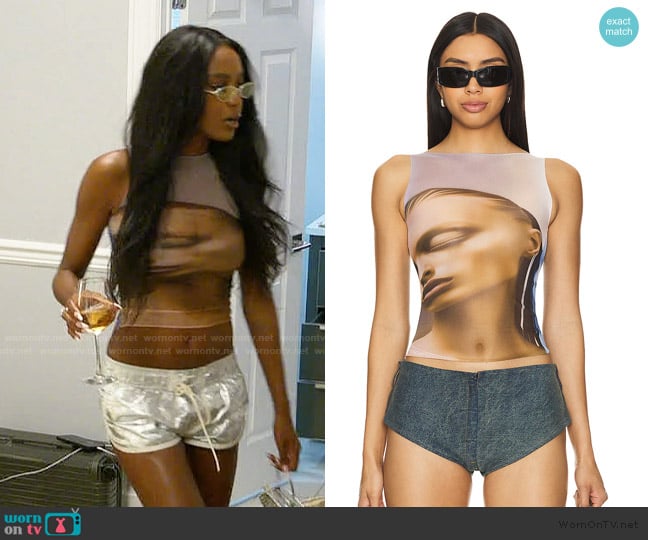 1xBlue Ai Top worn by Ciara Miller on Summer House