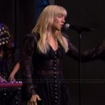 Kimberly Perry’s black lace maxi dress on Live with Kelly and Mark