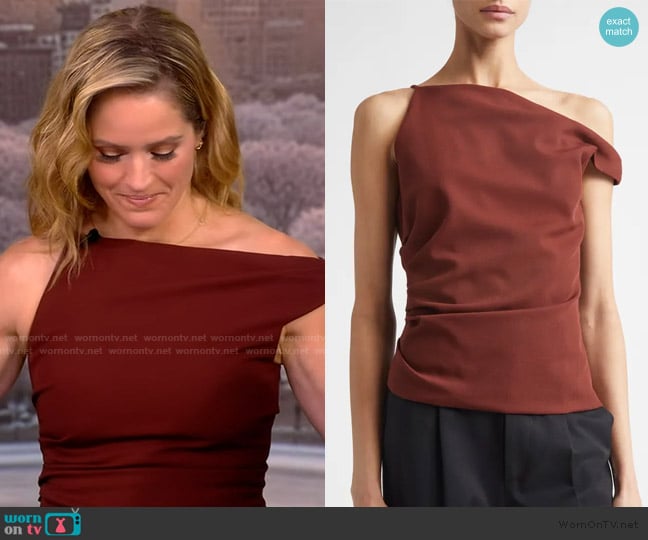 A.L.C. Leia Draped Asymmetric Top worn by Sara Haines on The View