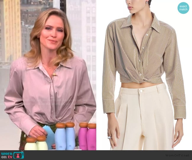 Sara’s striped twist front blouse on The View