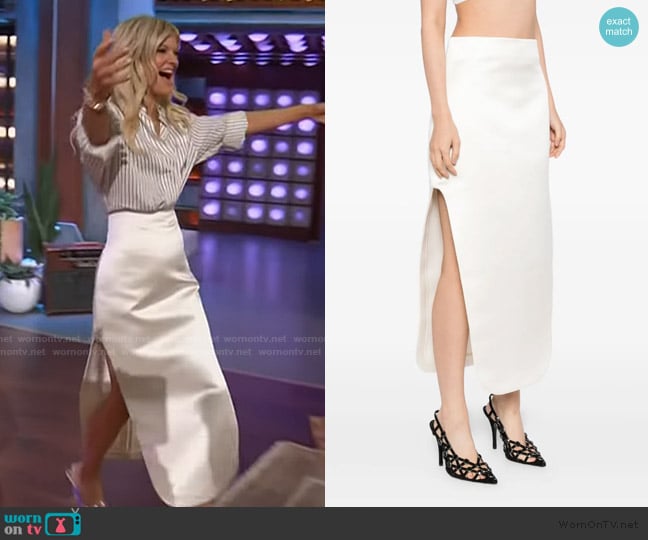 A.W.A.K.E . Mode Slit Skirt worn by Arden Myrin on The Kelly Clarkson Show