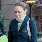 Abby’s dark green coat on The Young and the Restless