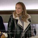 Abby’s leather and sherpa jacket on The Young and the Restless