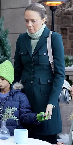 Abby’s dark green coat on The Young and the Restless