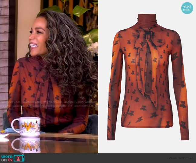 Acne Studios Trompe-l'œil high-neck top worn by Sunny Hostin on The View