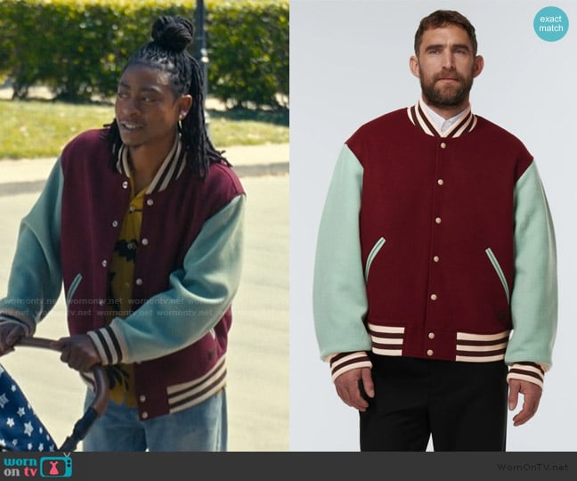 Acne Studios Wool-blend varsity jacket worn by Langston (RJ Cyler) on The Burbs