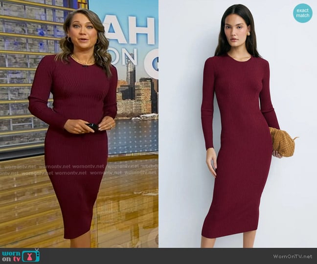 Adam Lippes  Geo Knit Midi Dress worn by Ginger Zee on Good Morning America