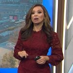 Adelle’s burgundy lace dress on Today