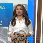 Adelle’s yellow printed pencil skirt on Today